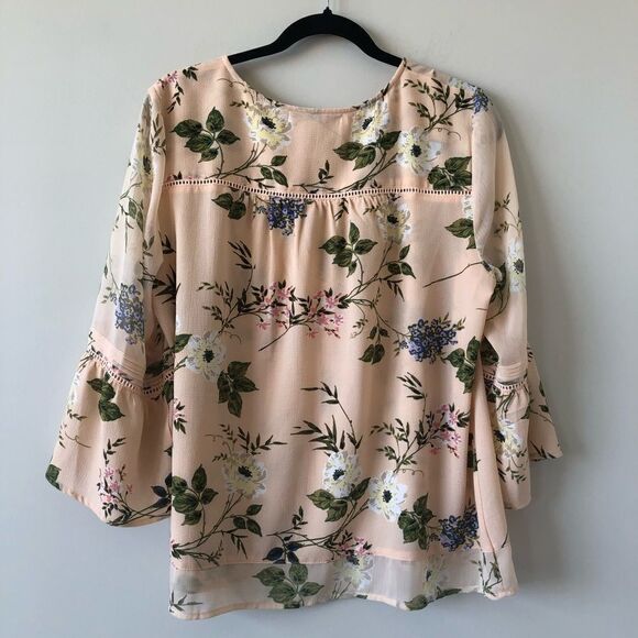 FEVER Floral-Print Illusion-Sleeve Blouse - Picture 4 of 10